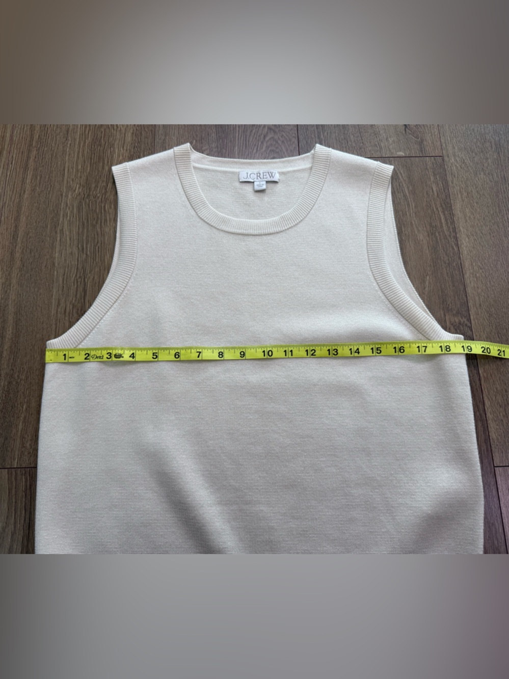 J. Crew Sweater Shell In Tencel Lyocell Blend Cream Ivory Size Large Preppy - Picture 8 of 9